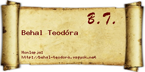 Behal Teodóra névjegykártya