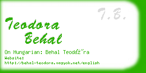 teodora behal business card
